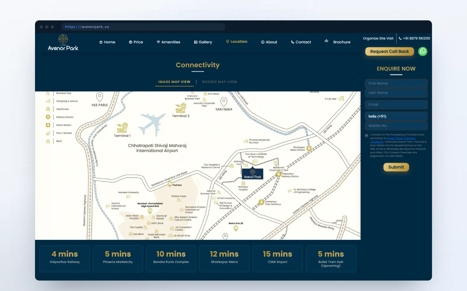 Avenor Park — screen 2 of 3, shown on desktop and mobile