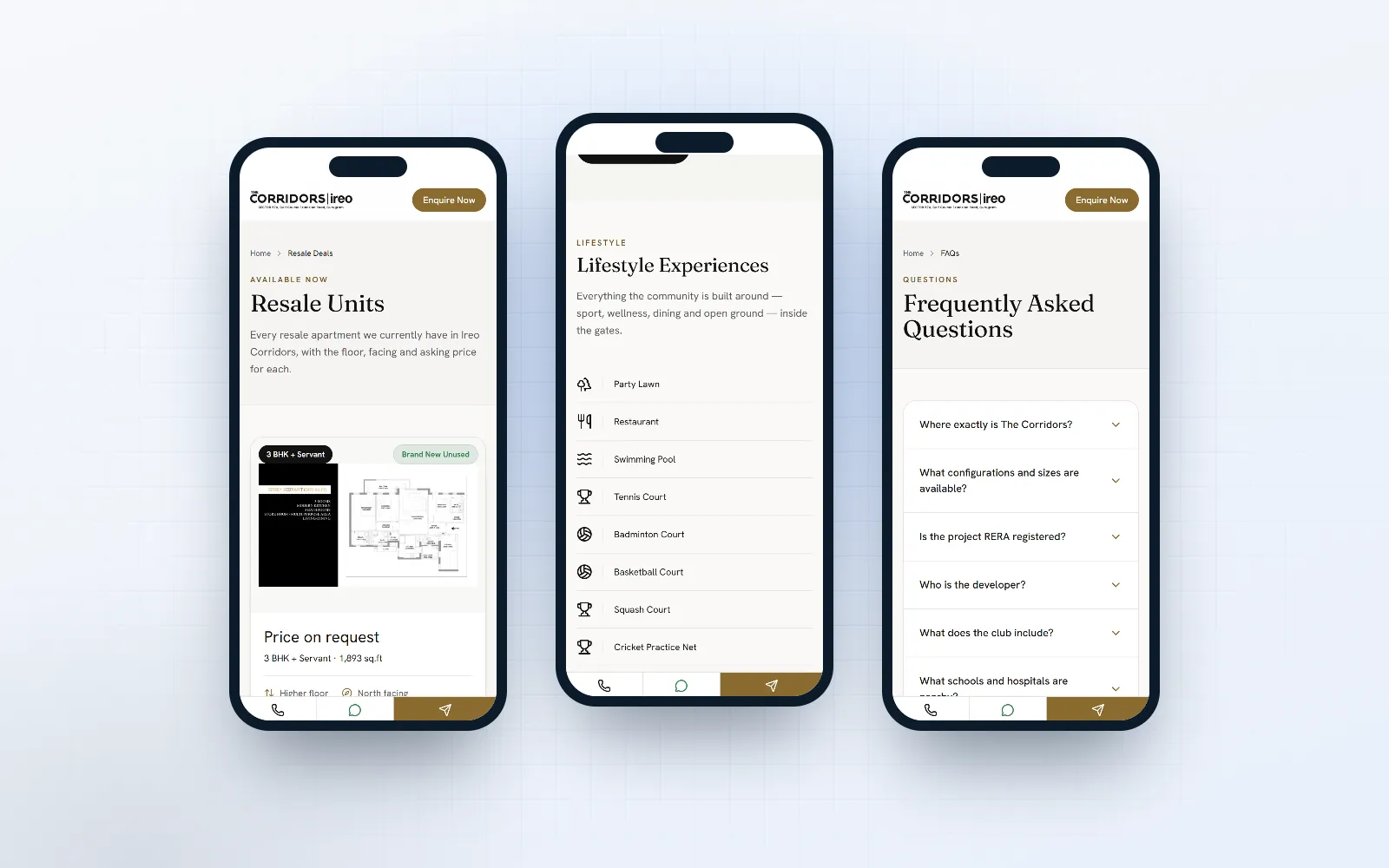The Corridors — screen 3 of 3, shown on desktop and mobile