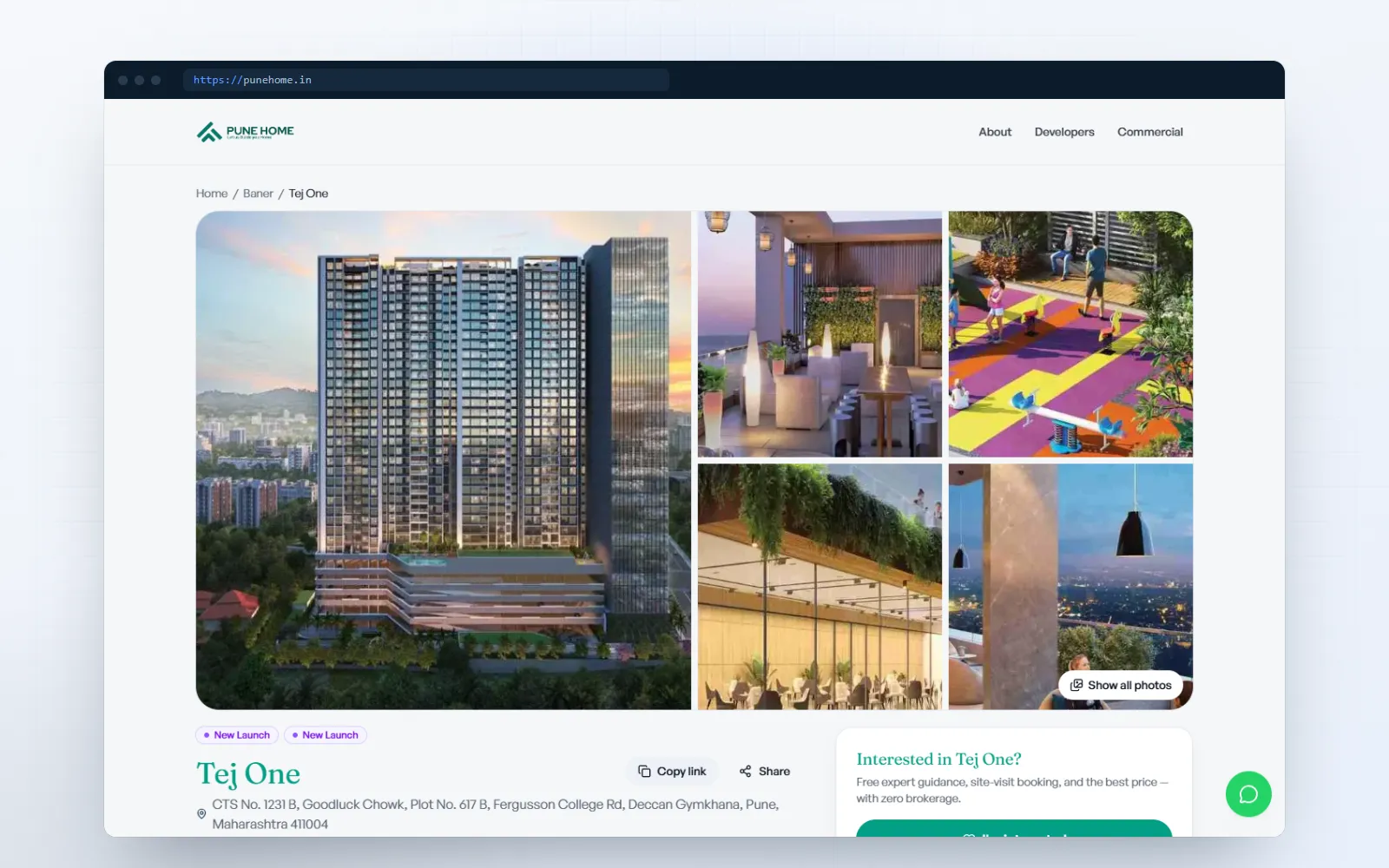 Pune Home — screen 2 of 3, shown on desktop and mobile