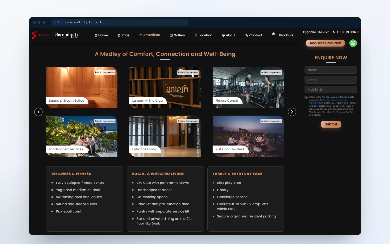 Serendipity BKC — screen 1 of 3, shown on desktop and mobile