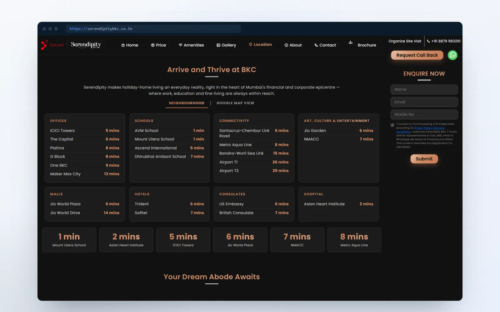 Serendipity BKC — screen 2 of 3, shown on desktop and mobile