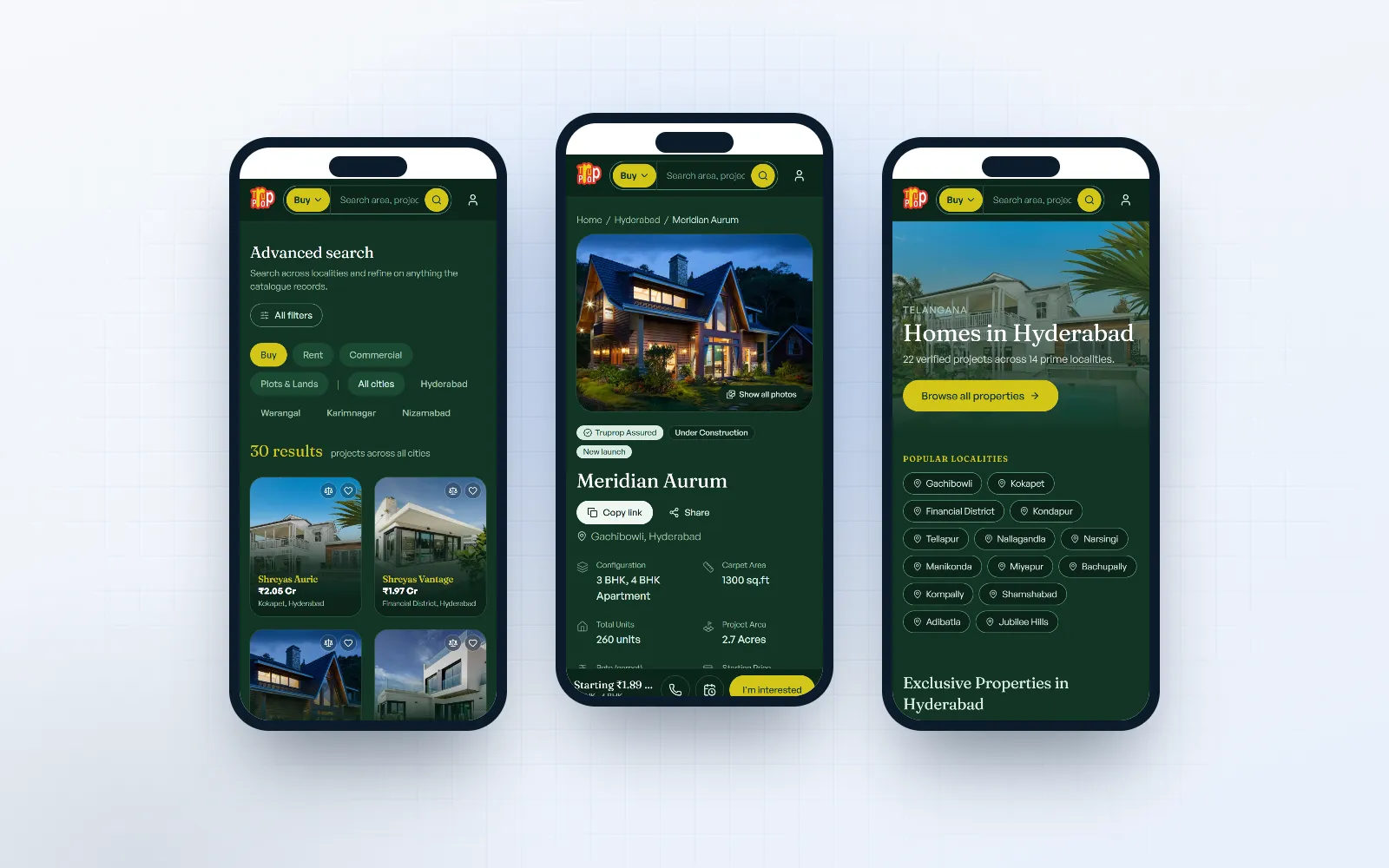 Truprop — screen 3 of 3, shown on desktop and mobile