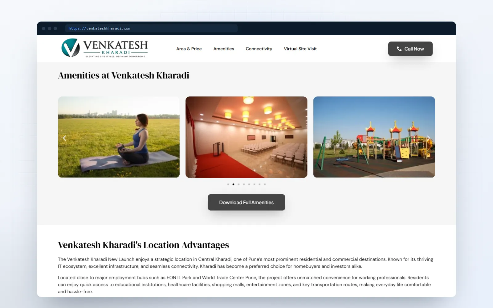 Venkatesh Kharadi — screen 1 of 3, shown on desktop and mobile