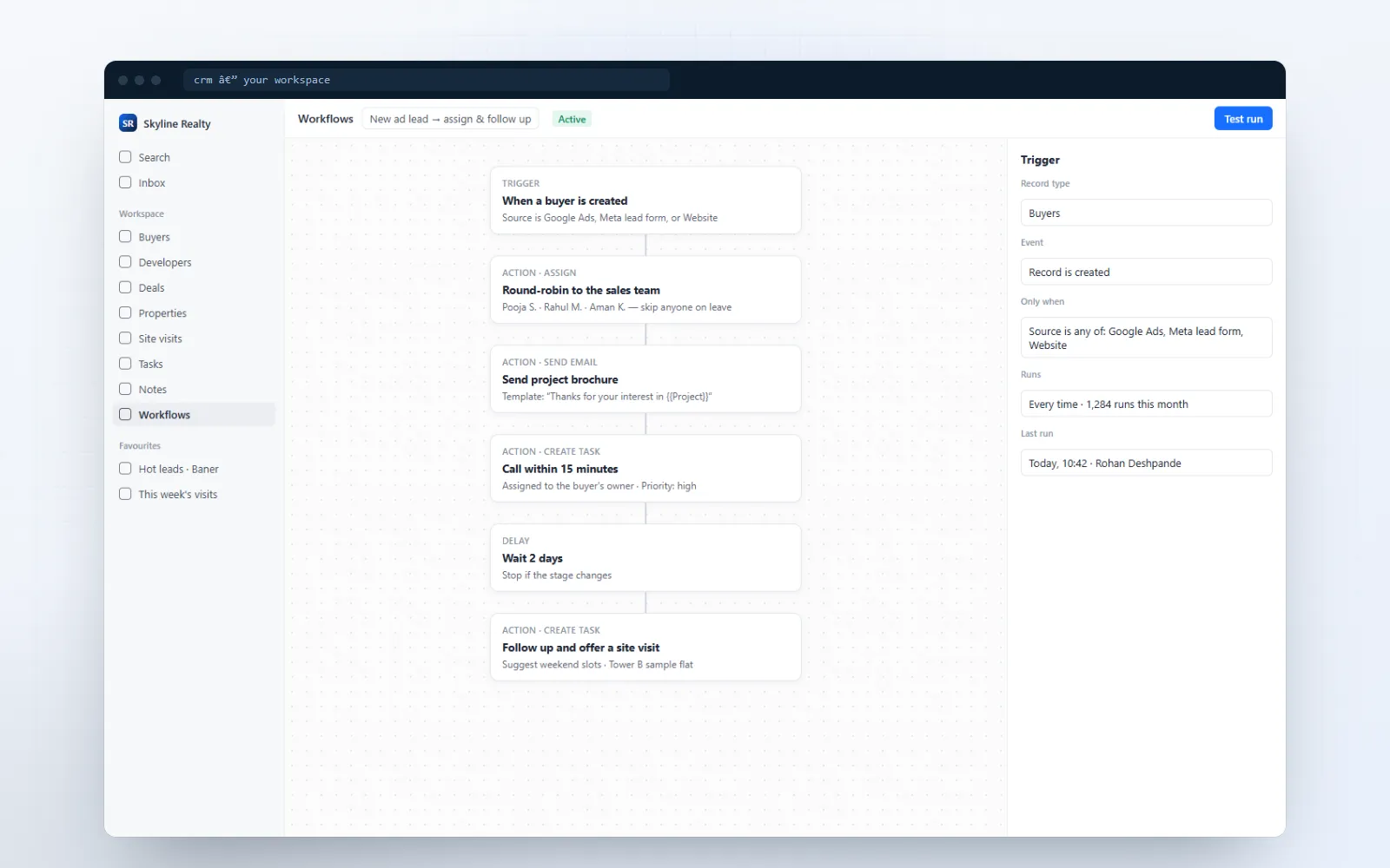 Broker CRM — screen 2 of 3, shown on desktop and mobile